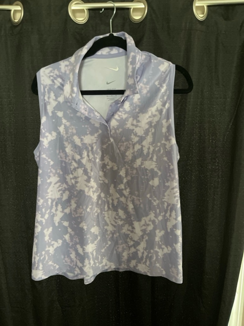 Nike Women’s Lavender and White Sleeveless Polo Tank